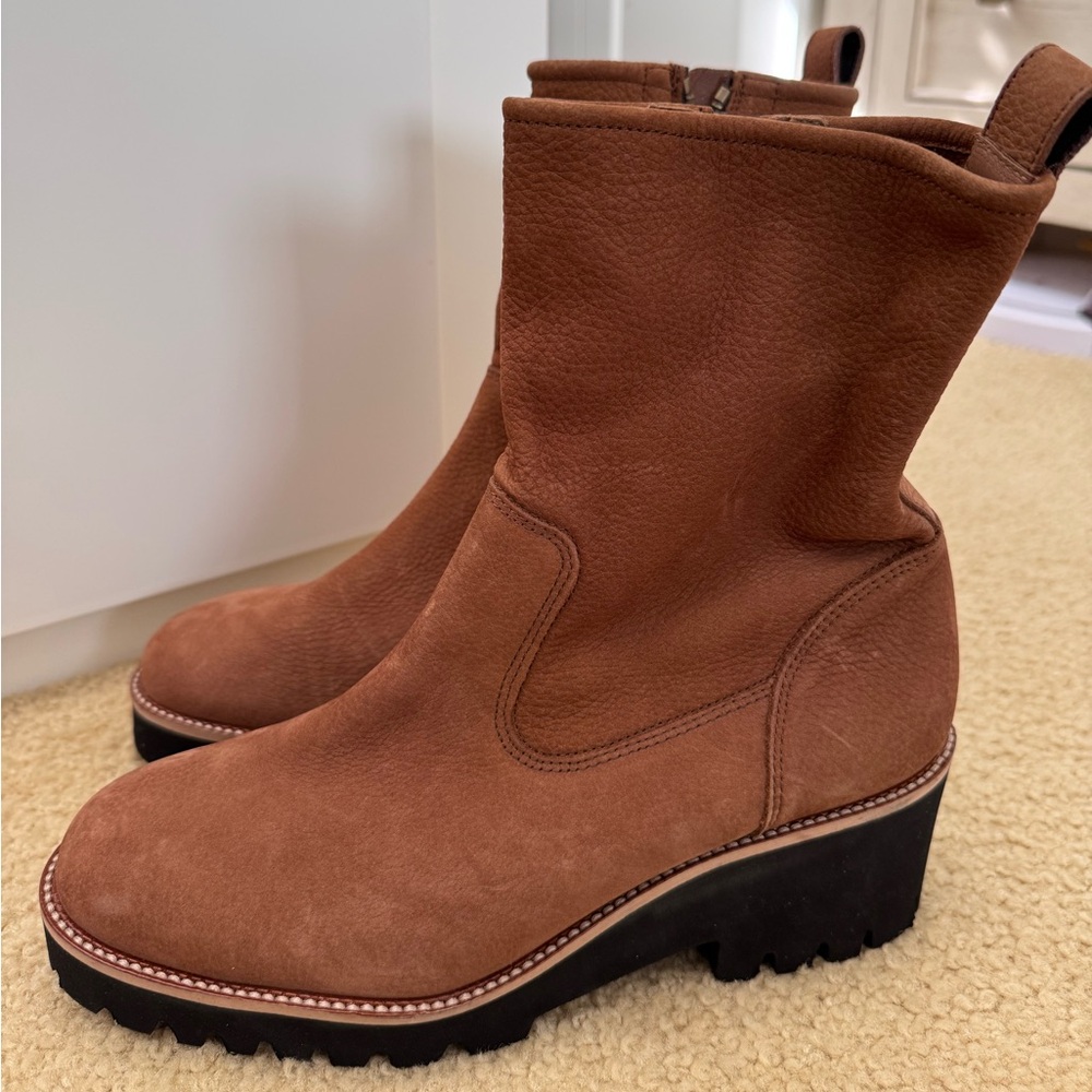 ❌SOLD❌NWT💥Paul Green NEWBURY Suede Wedge Bootie, Toffee Size UK 5.5 US 8 - Picture 6 of 11